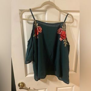 Green 0XL Off the Shoulder Top